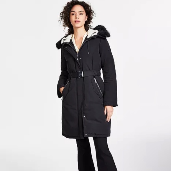 Sam Edelman White Fur-Trimmed Parka - Picture 5 of 5